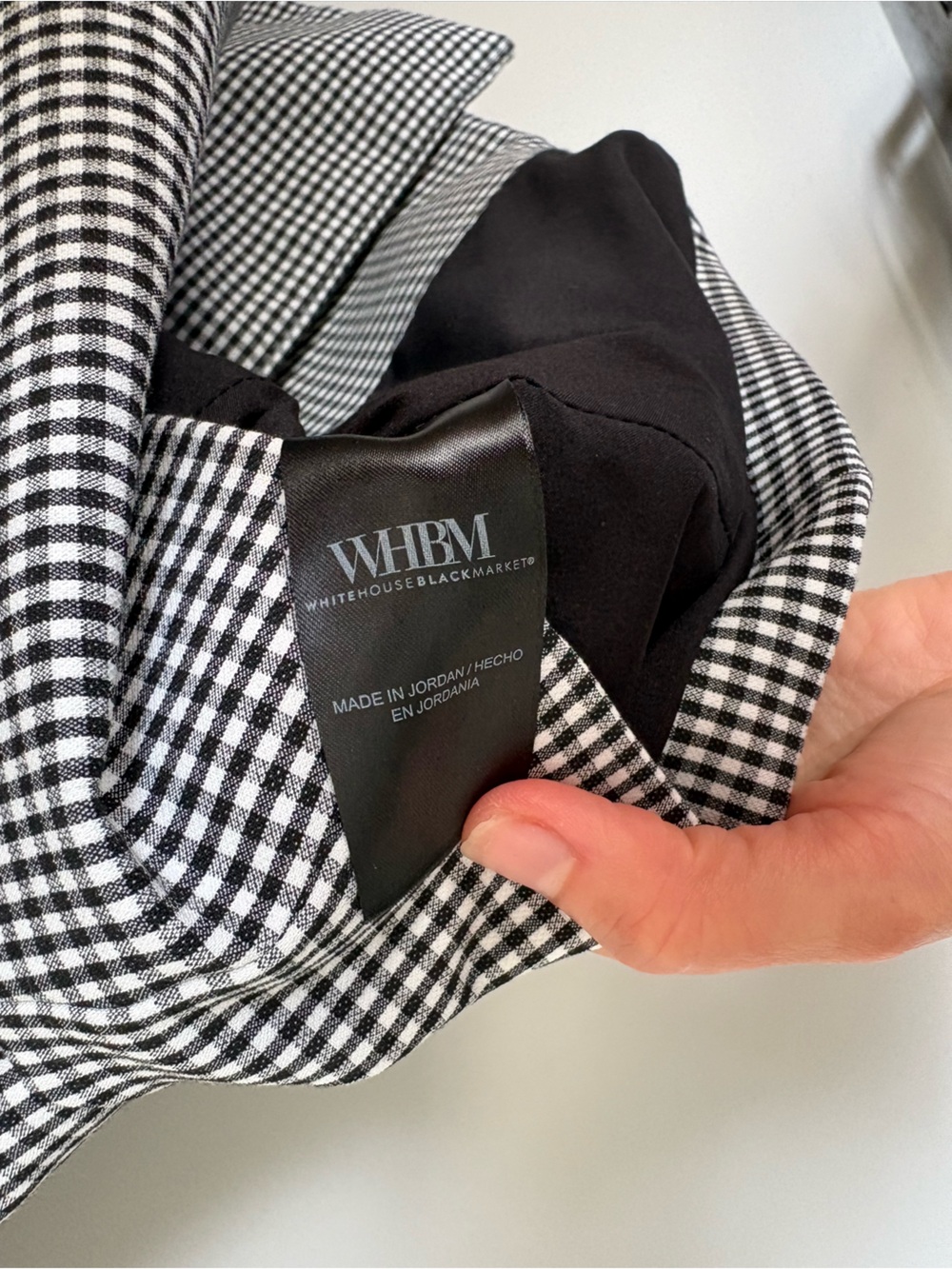 White House Black Market Black Gingham Sleeveless Blazer Double-Breasted - Picture 4 of 10